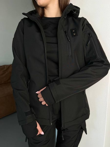 Тактична куртка 5.45style SoftShell чорна