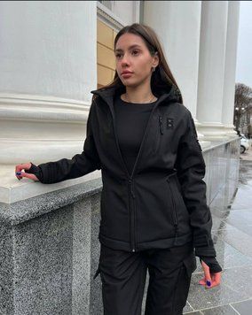 Тактична куртка 5.45style SoftShell чорна