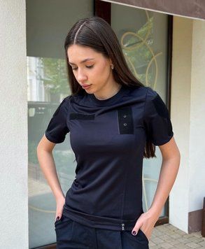 Тактична футболка 5.45style жіноча coolmax темно-синя, Темно-синій, XS