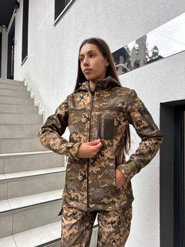 Тактична куртка 5.45style SoftShell піксель, Мультикам, XS