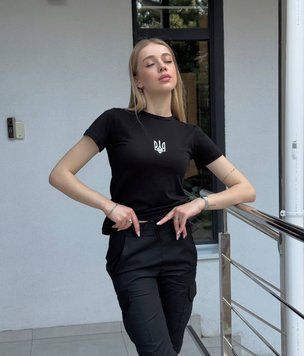 Тактична футболка ГЕРБ 5.45style black, Чорний, XS