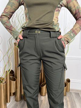Штани Soft Shell на флісі олива
