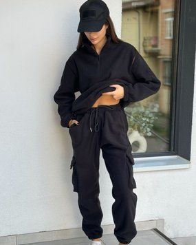 Флісовий костюм 5.45style чорний, Чорний, XS-S