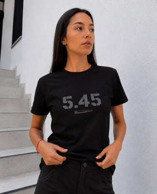 Тактична футболка 5.45style чорна, Чорний, XS