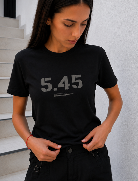 Тактична футболка 5.45style чорна, Чорний, XS