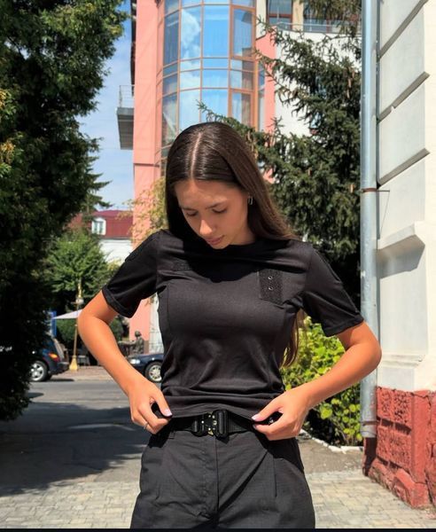 Тактична футболка 5.45style жіноча coolmax чорна